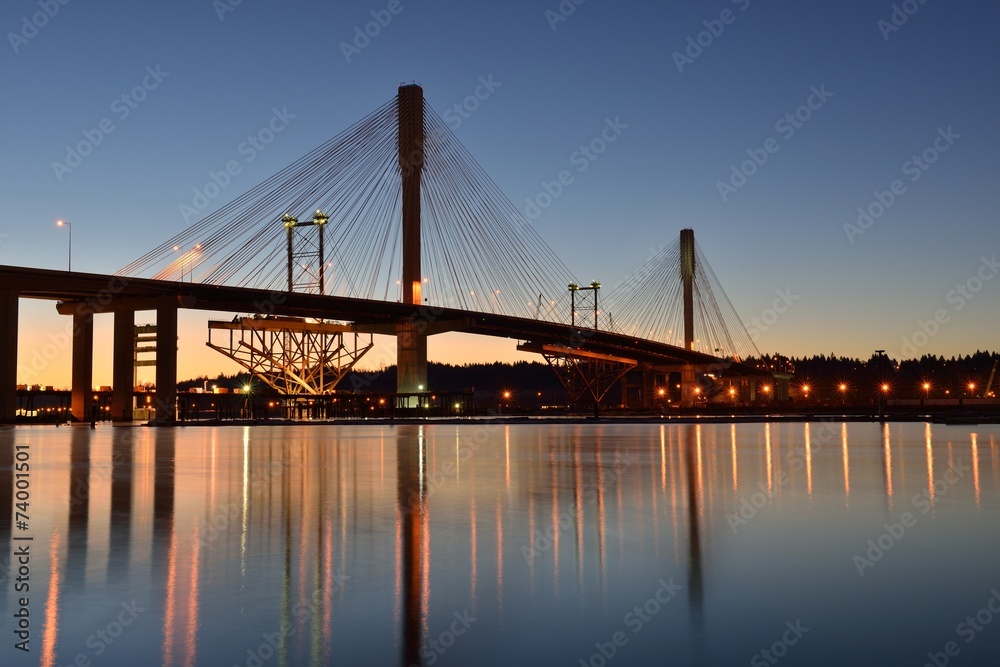 The New Port Mann Bridge at sunrise