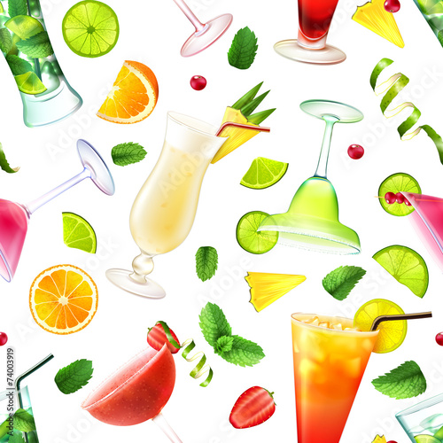 Cocktail seamless pattern