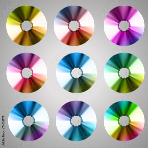 Disco abstract background. Set of records or disk