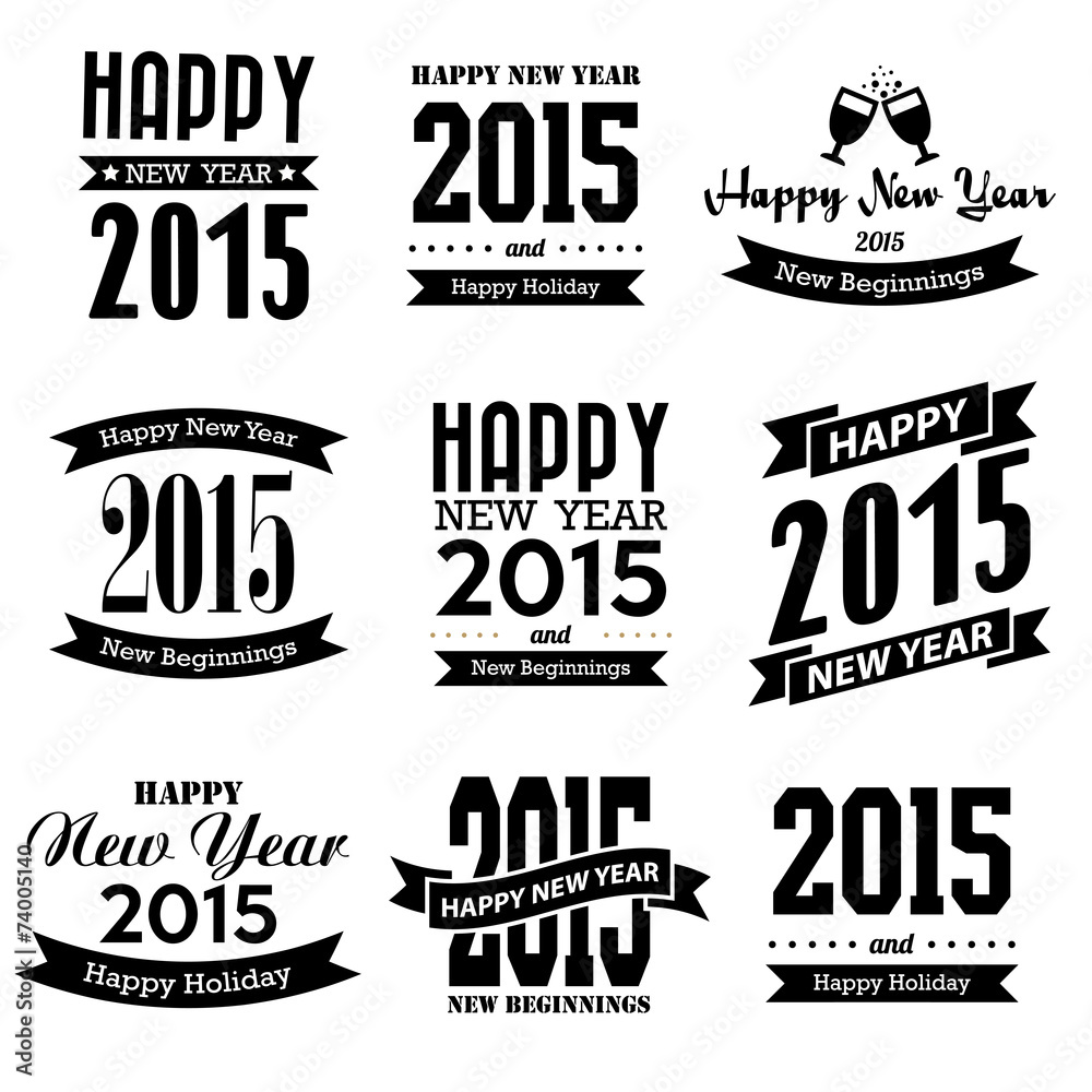 Happy new year typographic design Happy new year typographic design