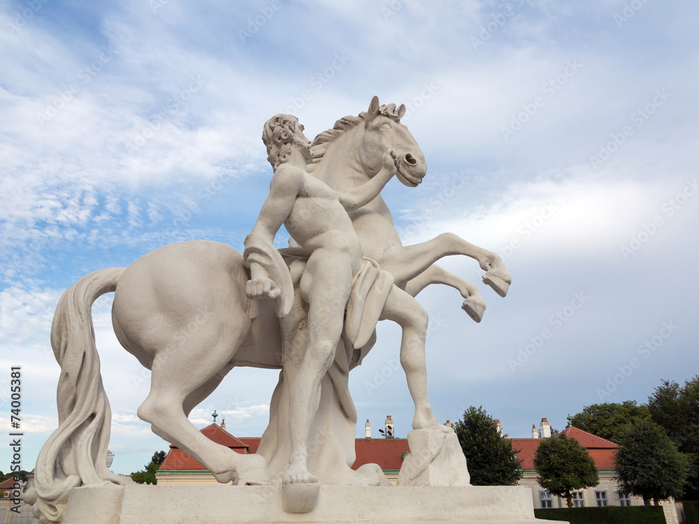Mann mit Pferd Monument im Belvedere, Wien