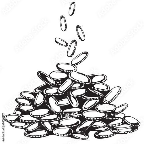Hand handful of money. financial market