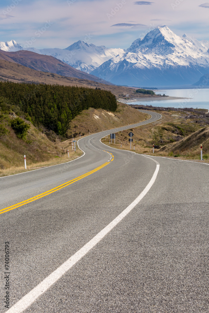 Cinematic Road to Mount Cook , New Zealand. Cinematic Road to Mount Cook , New Zealand.