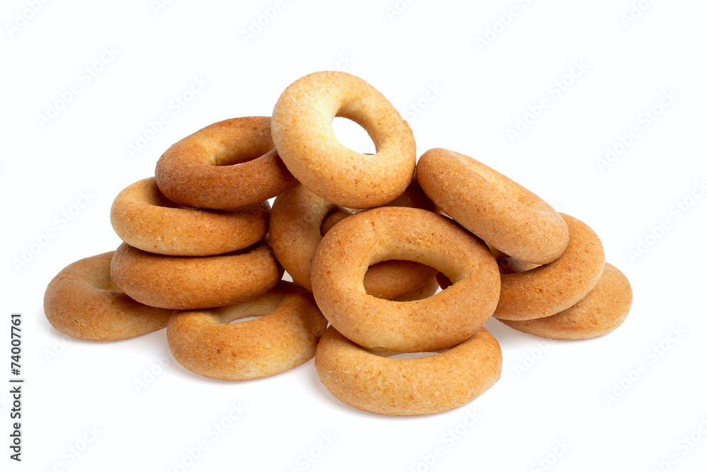 Corn bagels isolated on a white background Corn bagels isolated on a white background