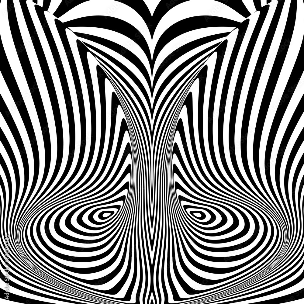 Design monochrome vortex movement illusion background Design monochrome vortex movement illusion background
