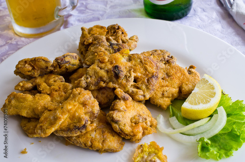 Fried brains of lamb - traditional Balkan dish