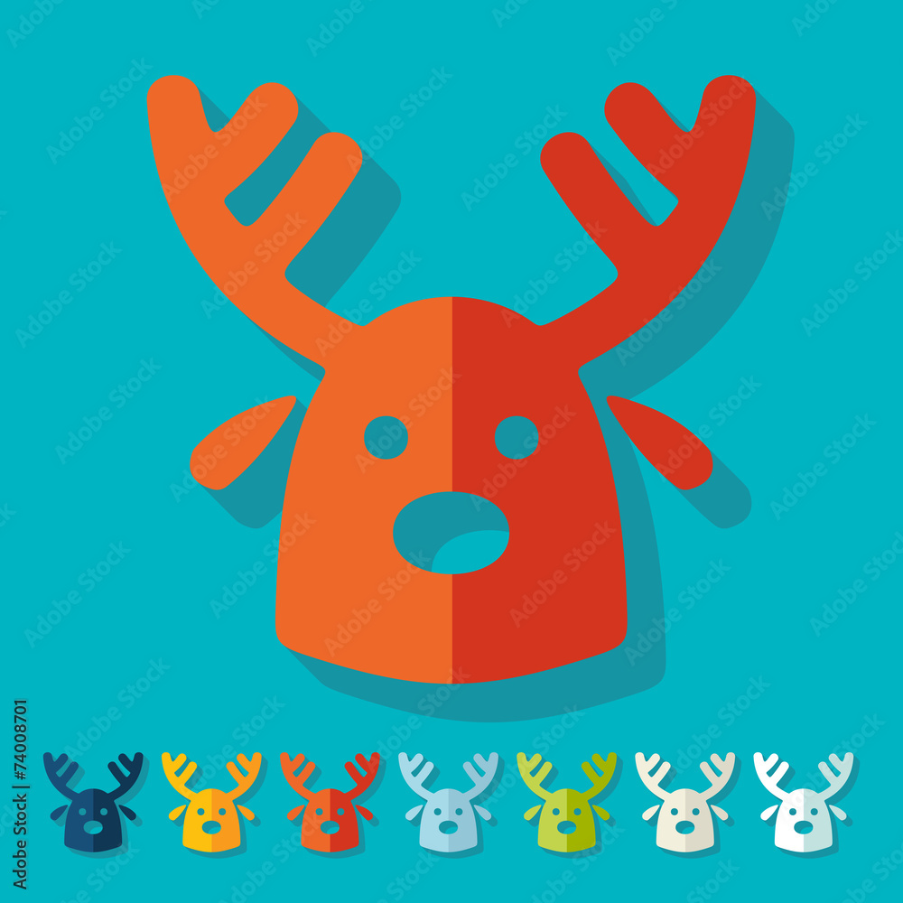 Flat design: christmas deer Flat design: christmas deer