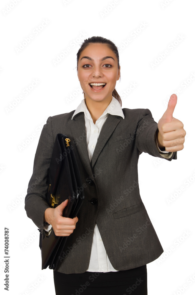 Businesswoman in business concept isolated on white Businesswoman in business concept isolated on white