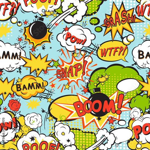 Comic boom seamless pattern