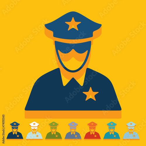 Flat design: police officer