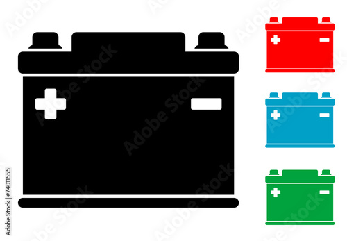 Pictograma bateria electrica con varios colores
