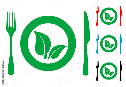 Pictograma comida vegana con varios colores