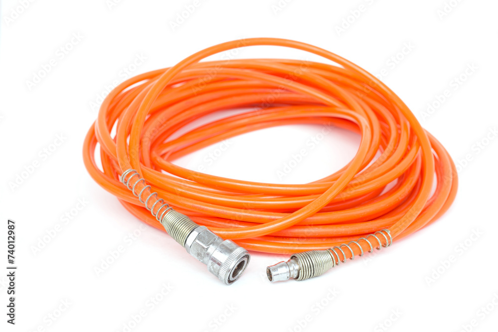 Air compressor hose isolated on white background Air compressor hose isolated on white background