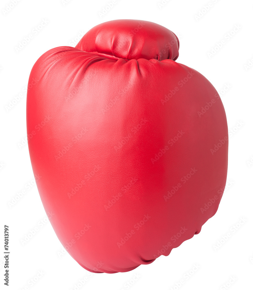 red boxing glove isolated on white