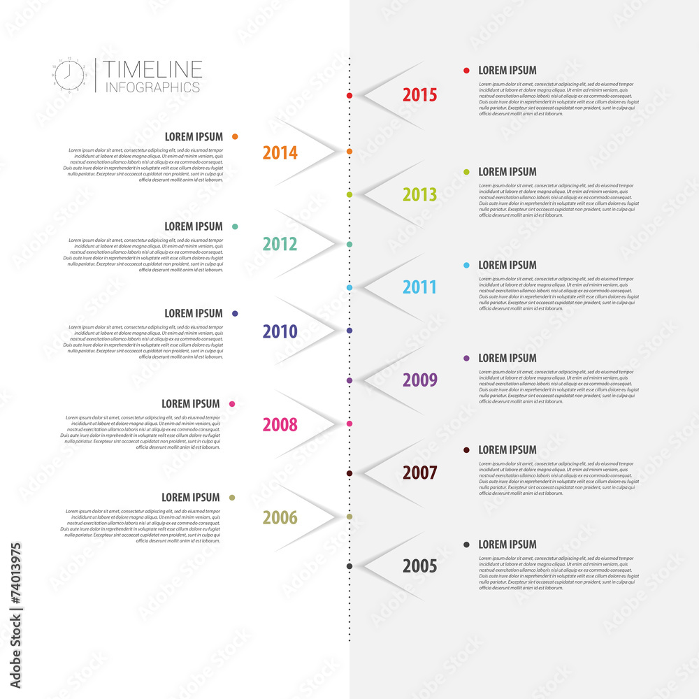 Colorful Abstract Timeline Infographics Vector Illustration Stock