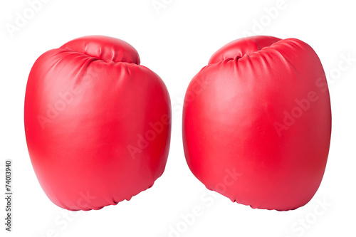 red boxing gloves isolated on white background © koosen