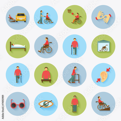 Disabled Icons Set Flat