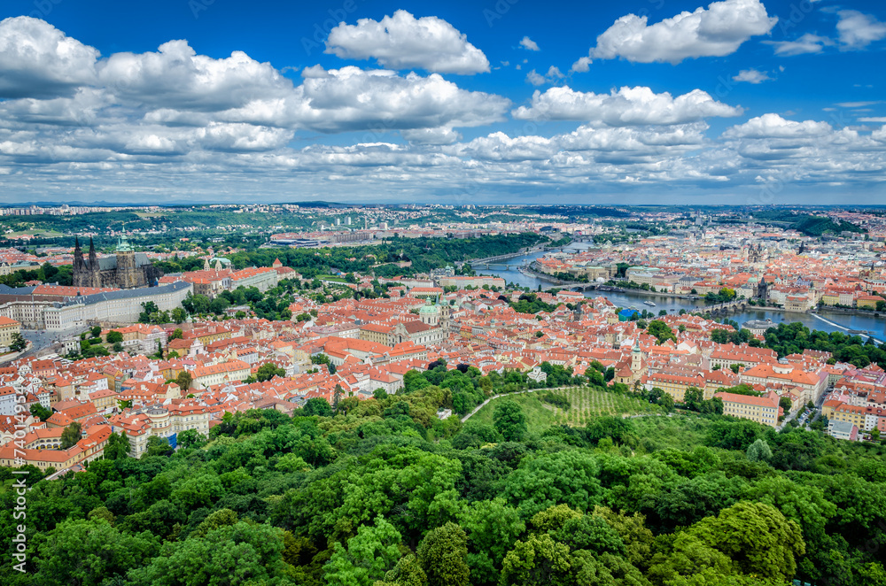 Praga widok na miasto - obrazy, fototapety, plakaty 