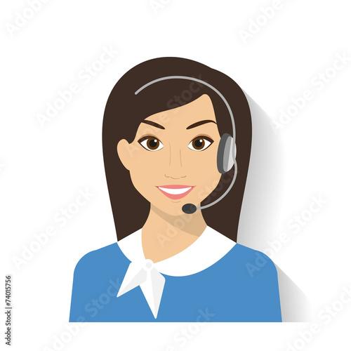 Female call centre operator