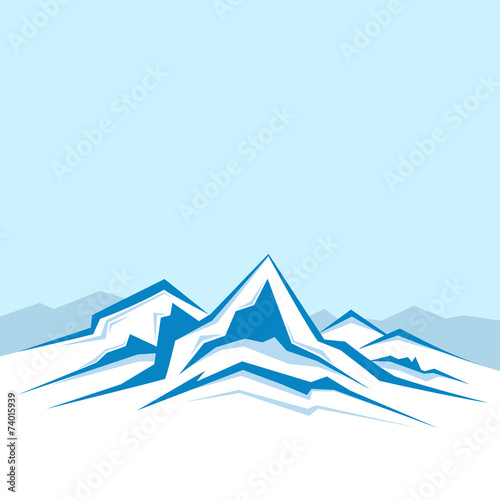 Vector of the high winter mountains .