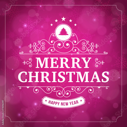 merry christmas vintage curl violet  background