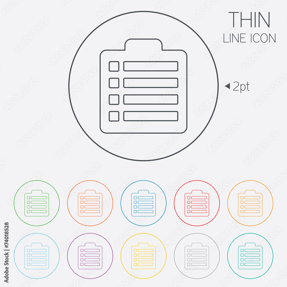 Checklist sign icon. Control list symbol. Checklist sign icon. Control list symbol.