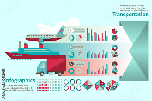 Transport infographic set