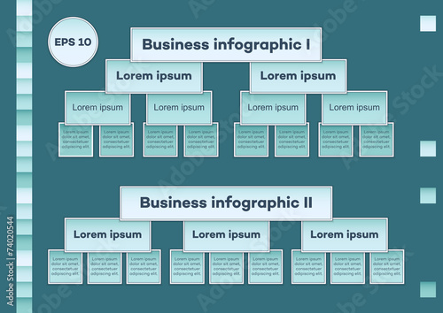 Blue business infographic charts