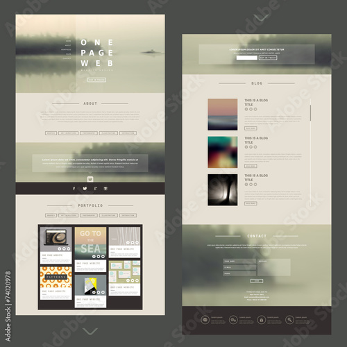 one page website template design