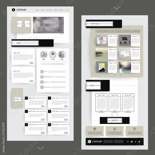 collage one page website template design