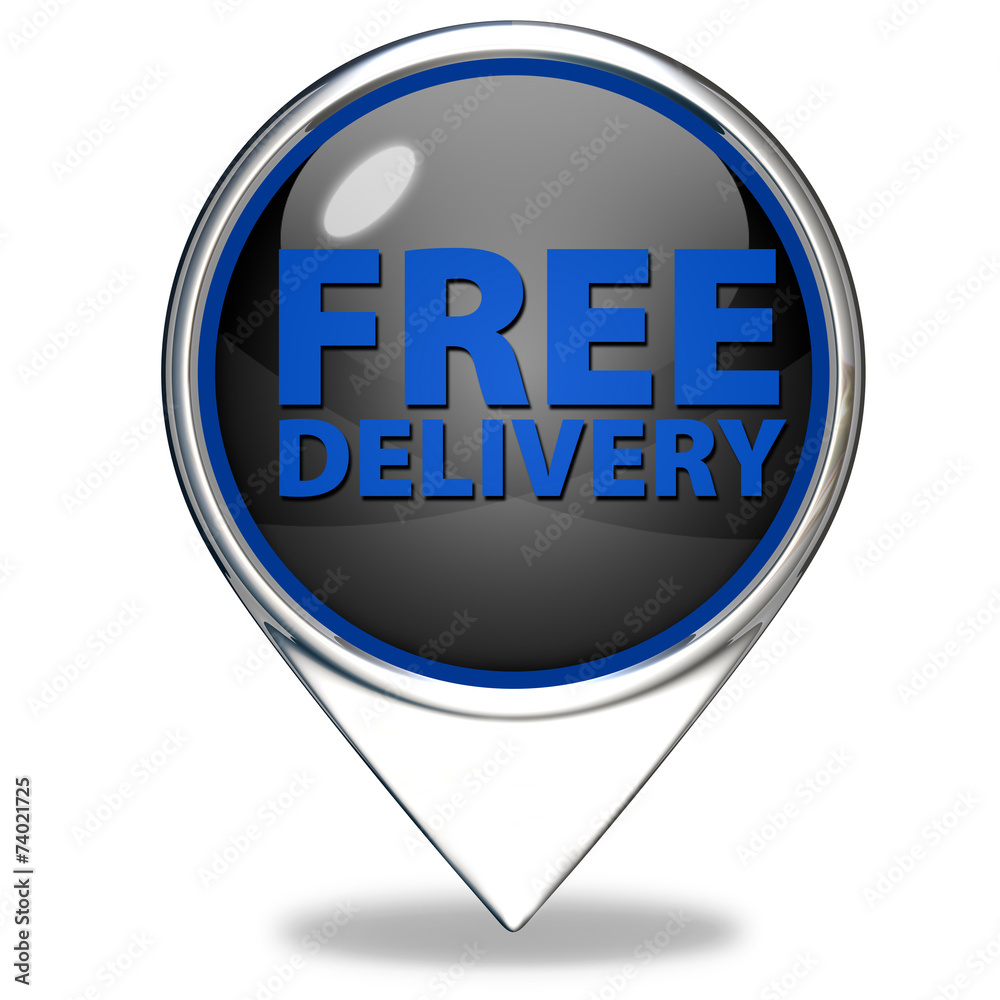 Free delivery pointer icon on white background Free delivery pointer icon on white background