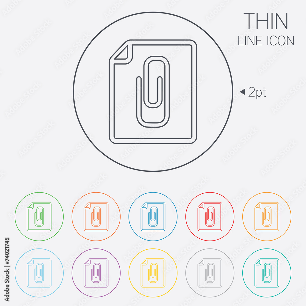 File annex icon. Paper clip symbol. File annex icon. Paper clip symbol.