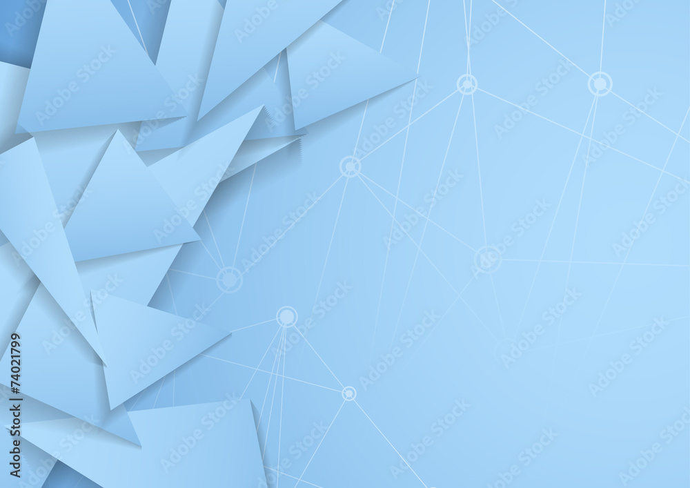 Abstract triangle background net connection