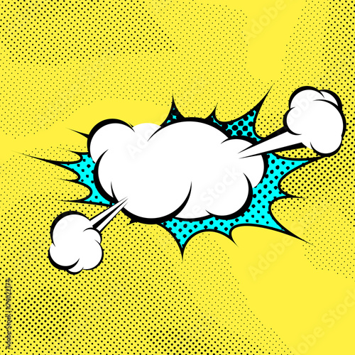 Pop-art expression comics book steam cloud