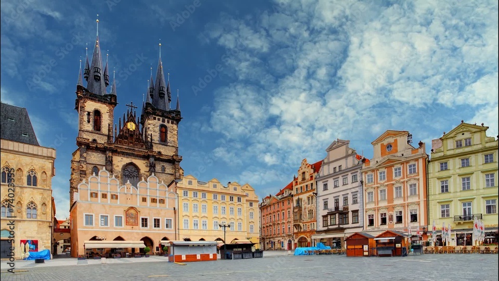 Old town square in Prague, Czech republic, Time lapse Old town square in Prague, Czech republic, Time lapse