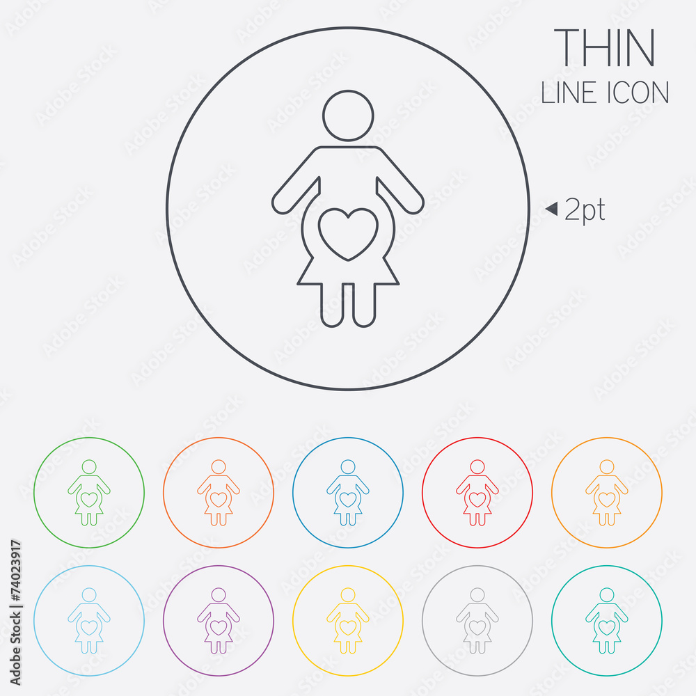 Obraz premium Pregnant sign icon. Pregnancy symbol.