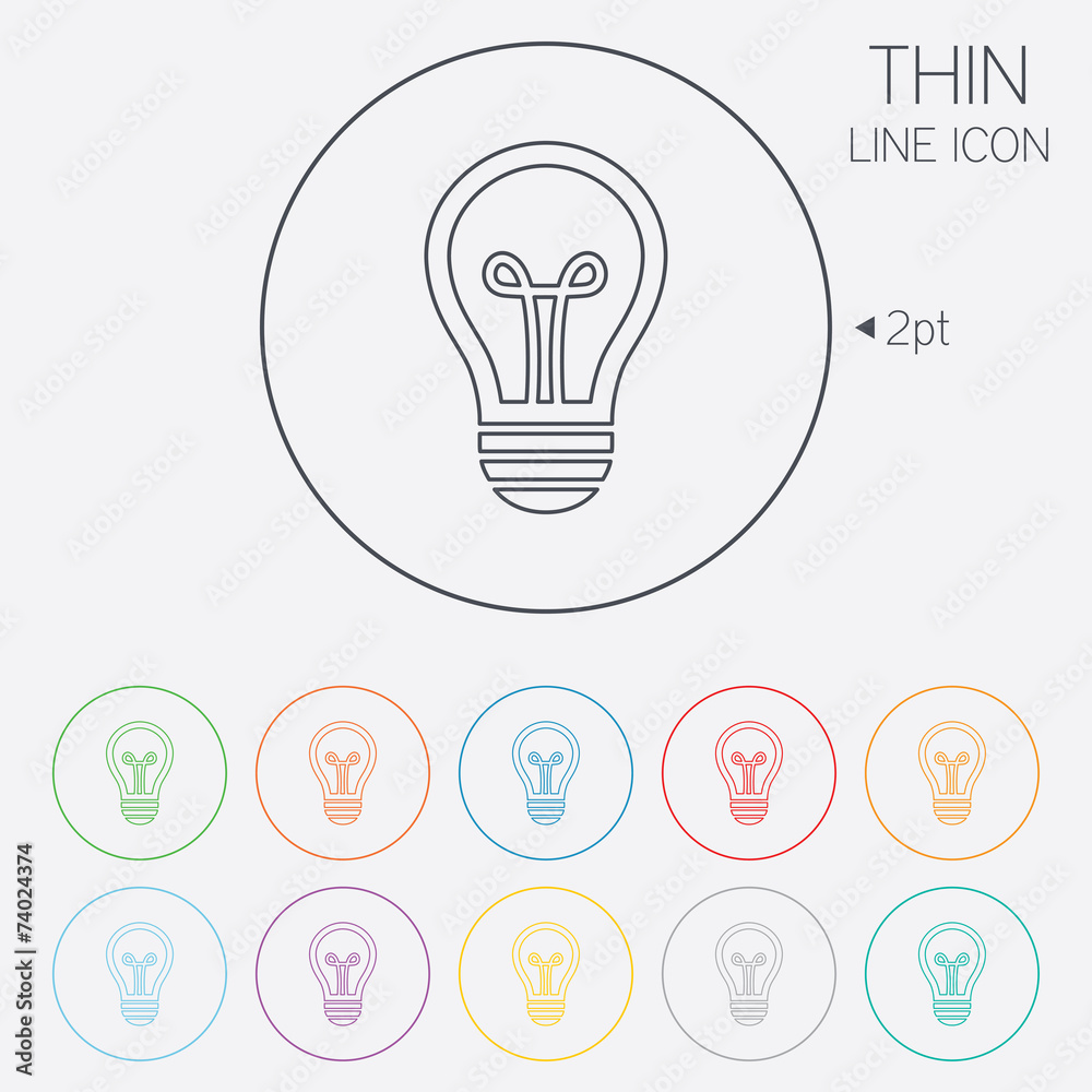 Light lamp sign icon. Idea symbol. Light lamp sign icon. Idea symbol.