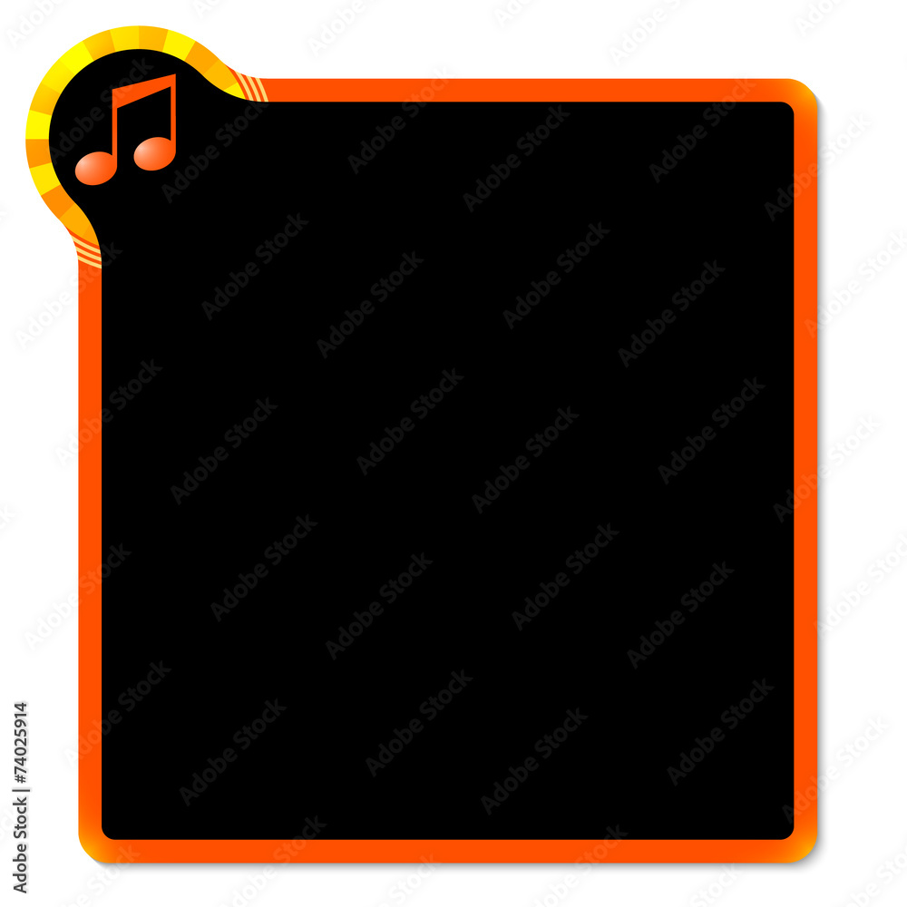 red frame with yellow corner and music icon red frame with yellow corner and music icon