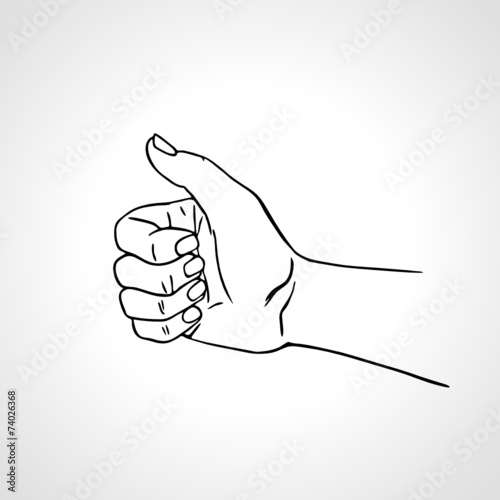 Vector illustration of a hand giving a thumbs up