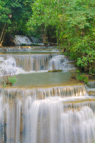Fototapeta Naklejka Na Ścianę i Meble -  Waterfall in deep rain forest jungle.
