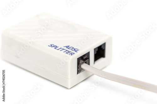 Fotografie ADSL Splitter Isolated On White Background