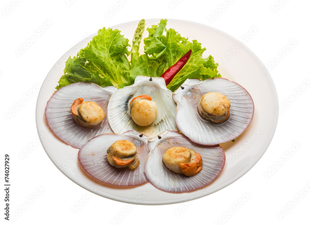 Grilled scallops