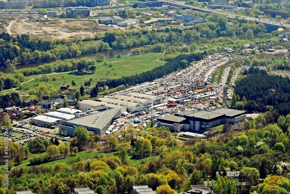 Vilnius city capital of Lithuania aerial view