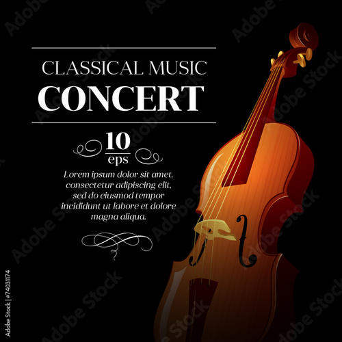 Slika na platnu Poster of a classical music concert. Vector illustration