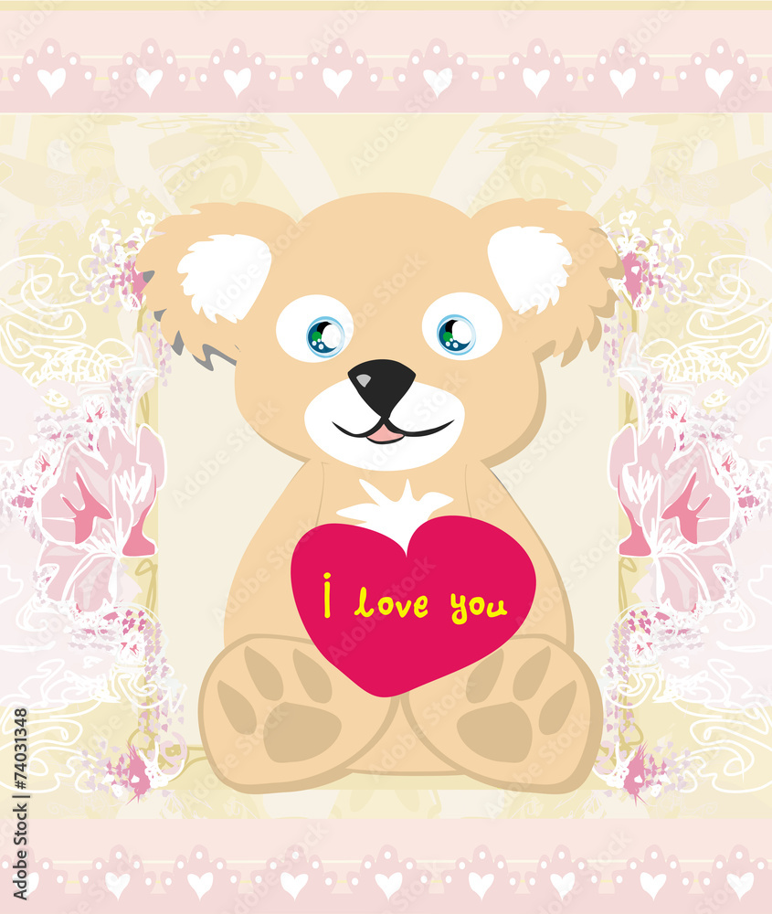 Cute Teddy bear with heart Cute Teddy bear with heart