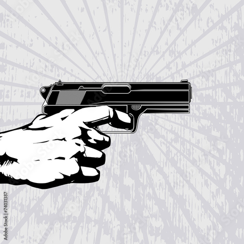 Hand with gun