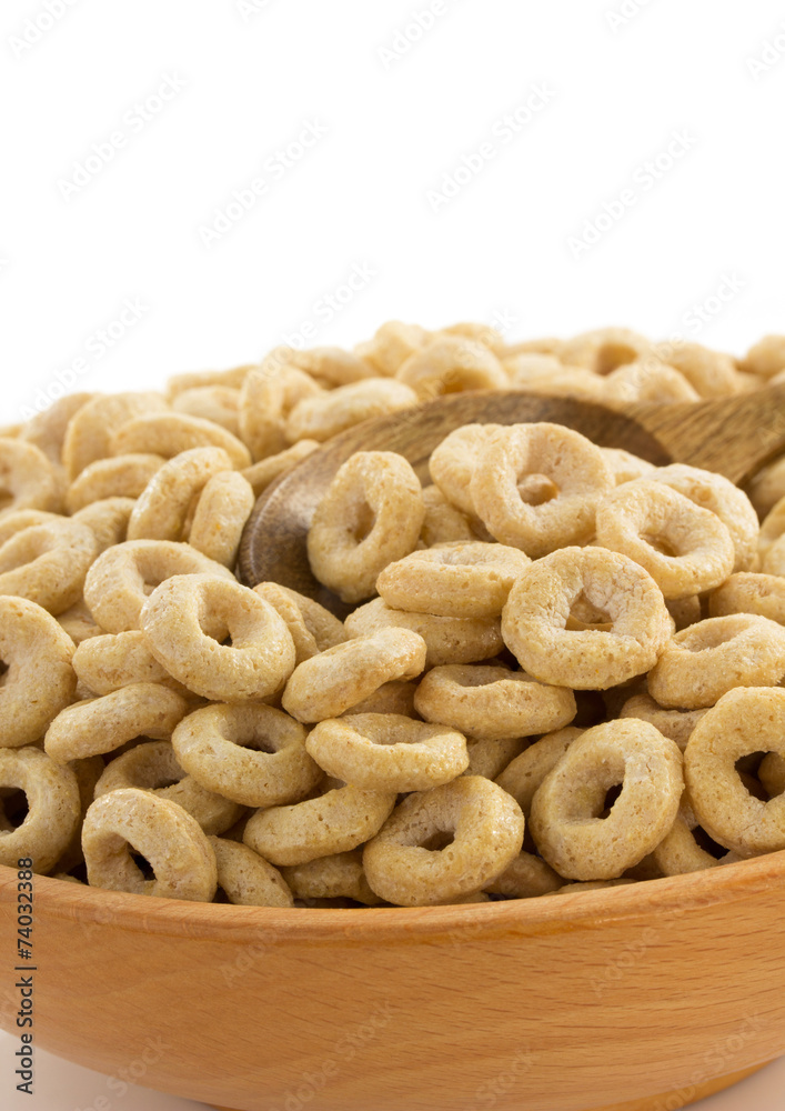 corn flakes rings on white