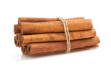 cinnamon sticks on white background