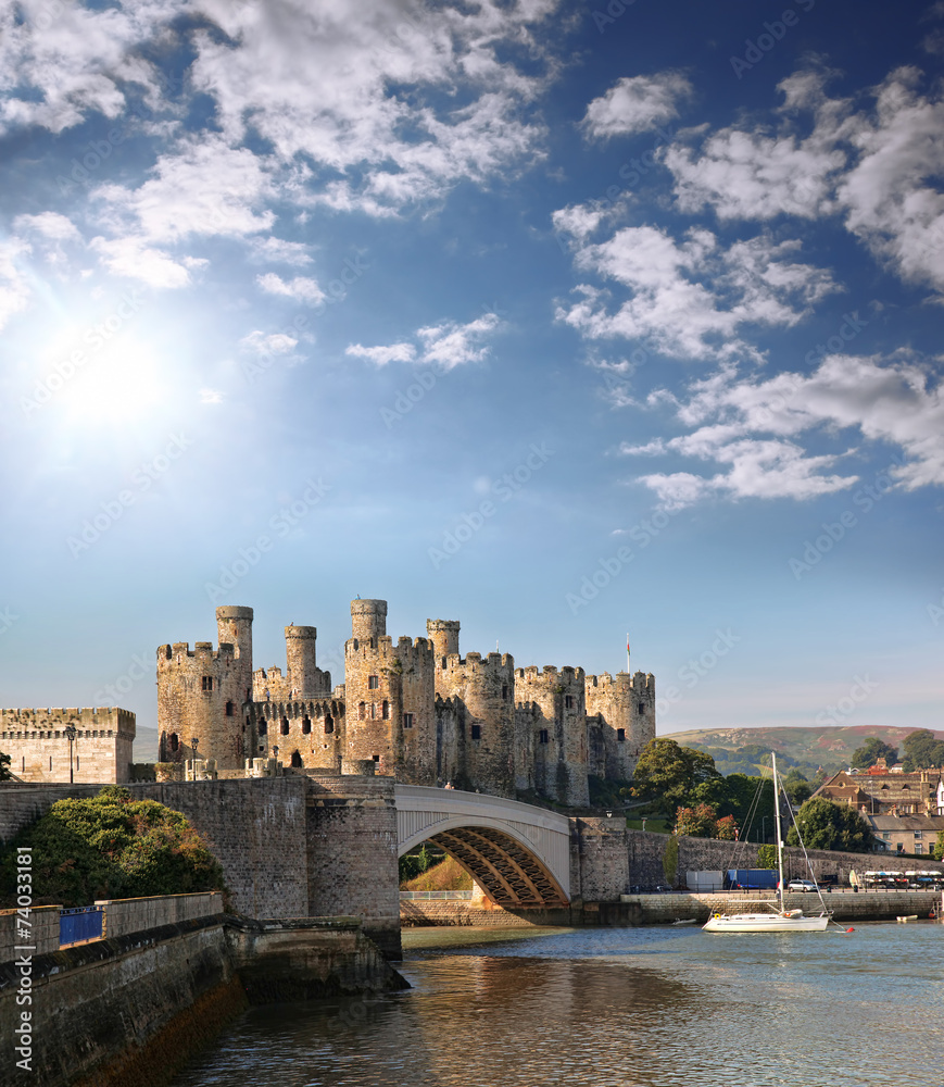 Obraz premium Conwy Castle in Wales, United Kingdom, series of Walesh castles
