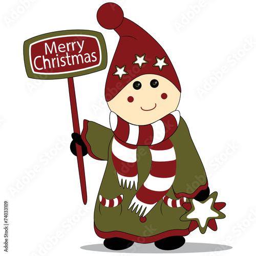 Weihnachtsmännchen wünscht Frohe Weihnachten